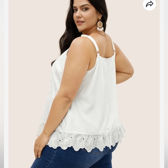 BloomChic Plus Size 2XL Solid Floral Cotton Blended Cami Top us18-20 - Picture 3 of 6